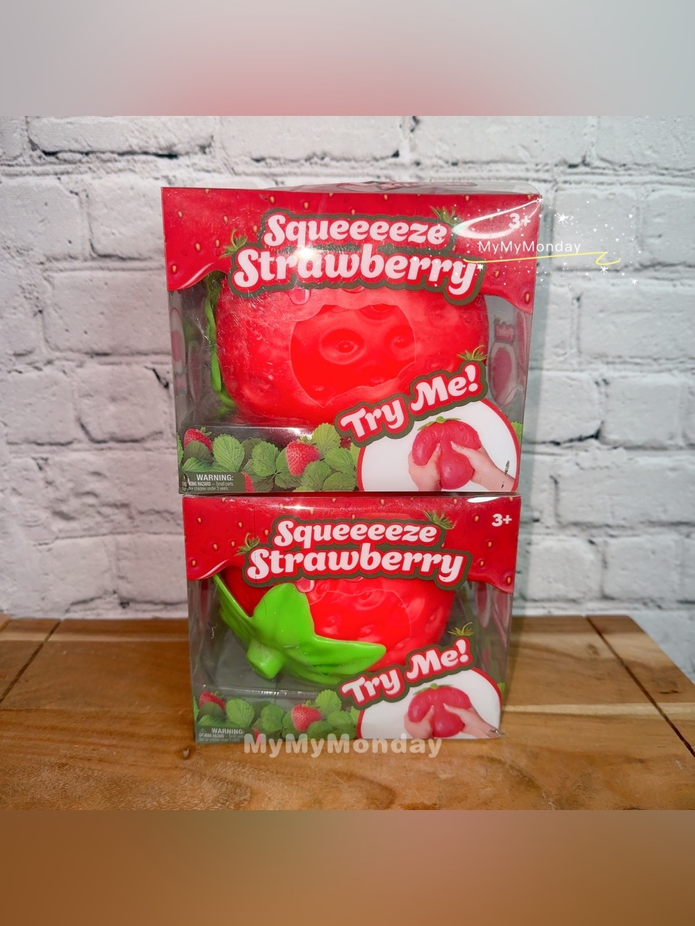 Sunny Days Jumbo Squeezy Strawberry Squishy Toy Bundle